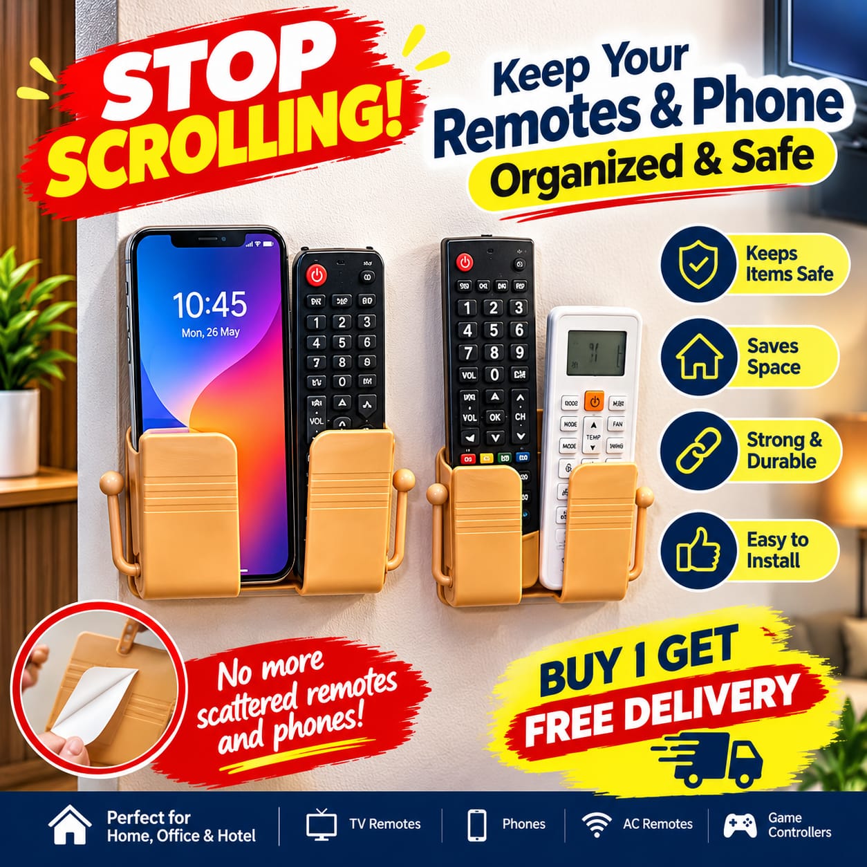 Phone and Remote Holder